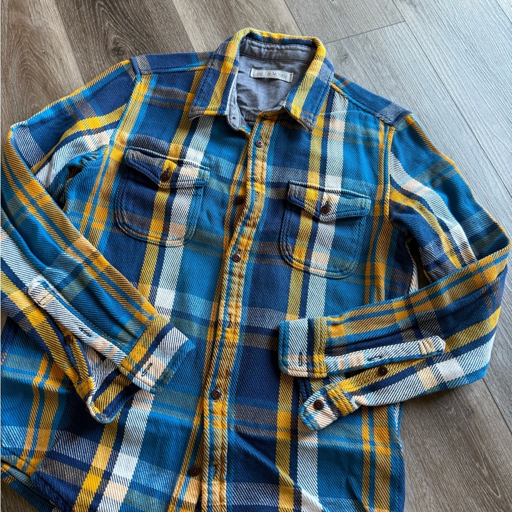 Outerknown Blue and Yellow Lightweight Shirt Jacket